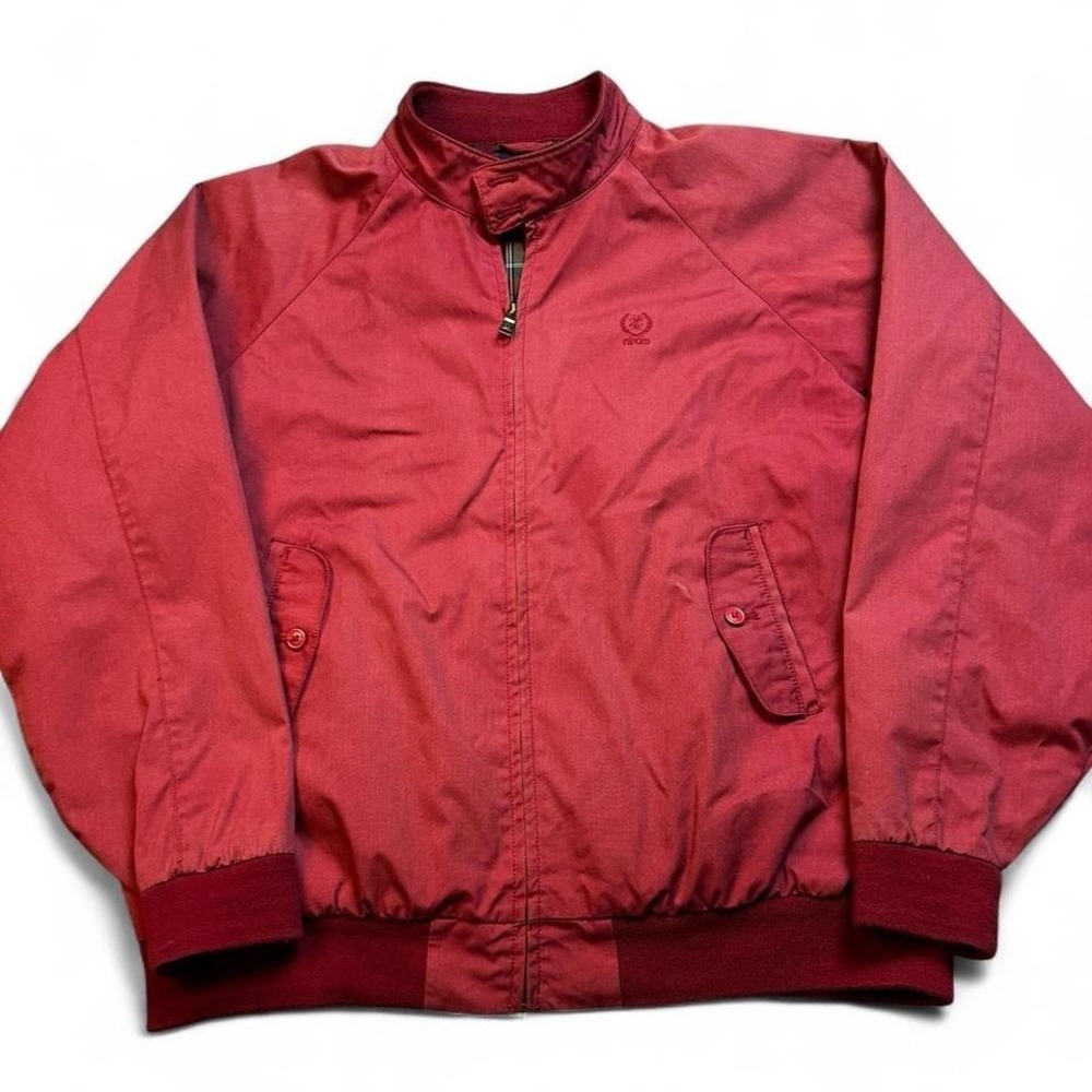 Vintage‎ IZOD red Harrington plaid lined bomber preppy jacket size XL